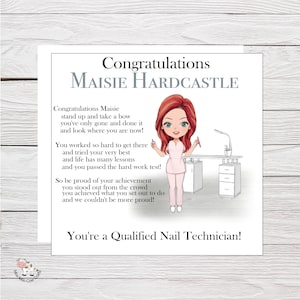 Carte de félicitations à un technicien en ongles nouvellement qualifié, carte de félicitations à vous qualifié, carte vous l'avez fait, carte de félicitations de nouvel ongleur