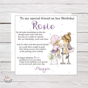 Carte d'anniversaire pour ami, carte Bestie, carte meilleurs amis, anniversaire d'un ami, carte d'anniversaire de l'amitié, emballage cadeau assorti