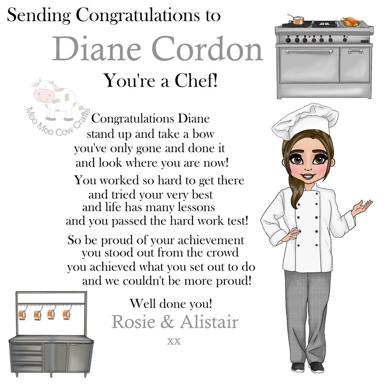 Congratulations to a New Chef Card for Daughter, Granddaughter, Head ...