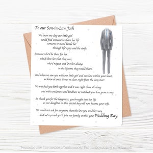 Carte de gendre, Carte de mariage pour gendre, Carte de mariage, Carte de gendre, Carte de gendre, Carte de gendre