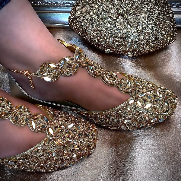Bridal Pazaib Anklet Khusa Sandal | Womens Punjabi Jutti | Flat Indian Pakistani Wedding Shoes | gift for her | By Sandal House