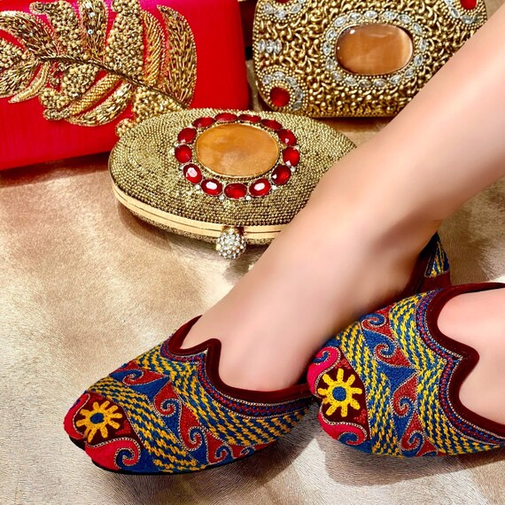Sandal House Maroon Velvet Handmade Khusa Sandal Womens Punjabi