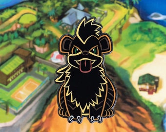 Neon Glow Growly Enamel Pin