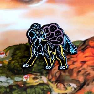 Pin esmaltado de trueno legendario con brillo de neón