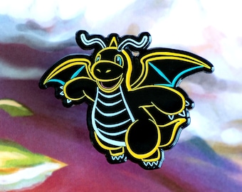 Neon Glow Draconic Enamel Pin