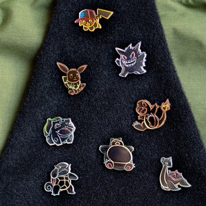 Neon Glow Poke Enamel Pins