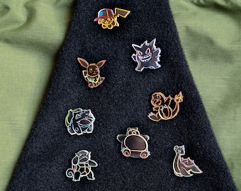 Neon Glow Poke Enamel Pins