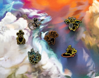 Neon Glow Poke Enamel Pins Series 3