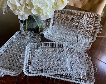 VINTAGE SNACK PLATE: Serva-Snack Divided Rectangular Plate by Anchor Hocking | Repurpose as Individual Charcuterie/Appetizer or Sushi Plate