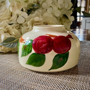 FRANCISCAN APPLE: Vintage Franciscan &quot;Apple&quot; Ginger Jar, No Lid | American Backstamp | Flying F Mark | Produced in Calif between 1983 & 1984