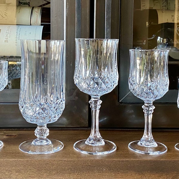 VINTAGE CRYSTAL GLASSES: Cristal d'Arques Durand Longchamp Glassware Collection | Cut Crystal Stemware | Several Styles Available