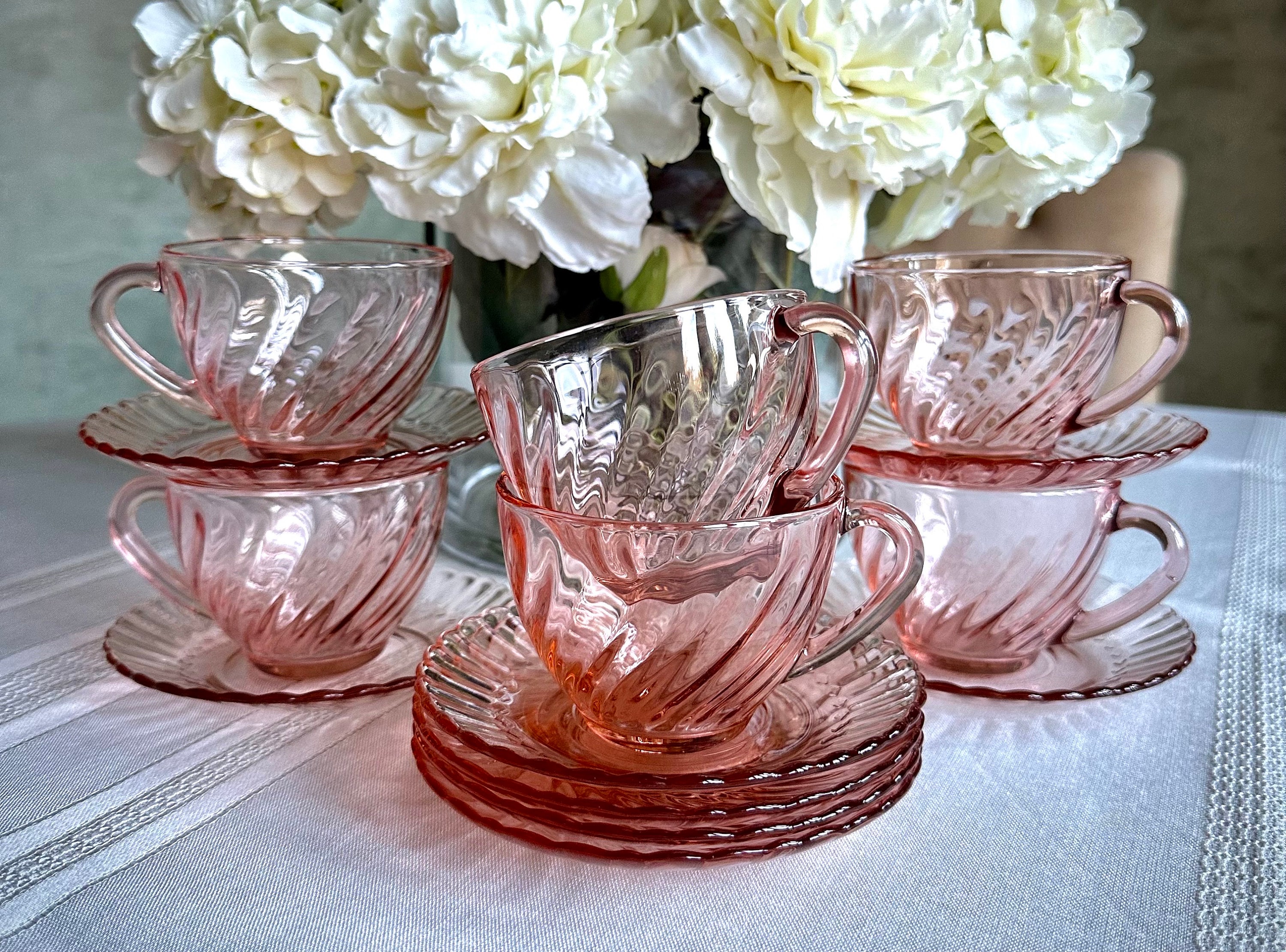 VINTAGE PINK TABLEWARE: Arcoroc / Luminarc France 
