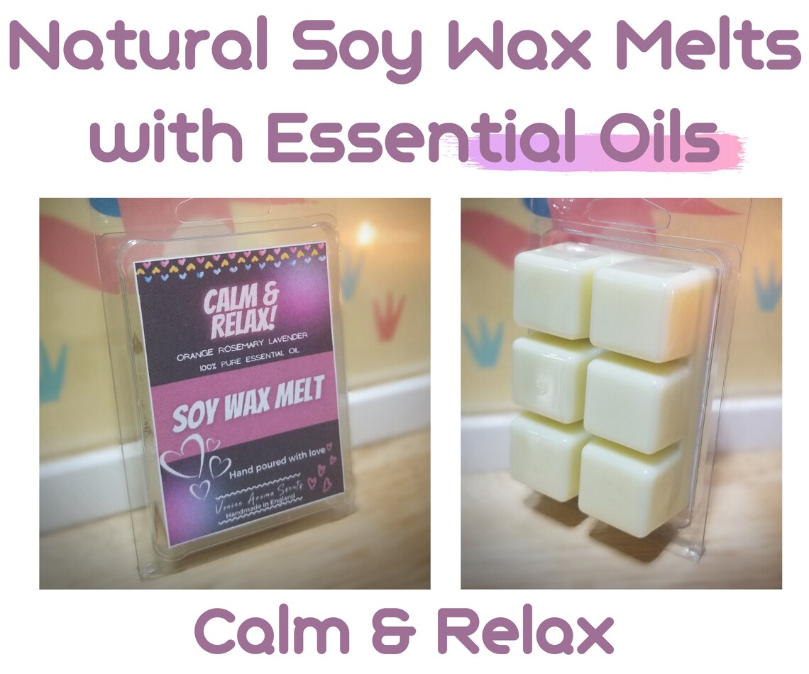 Natural Soy Wax Melt with Pure Essential Oil helps you Focus / Etsy
