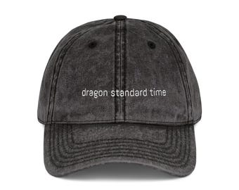 dragon standard time baseball hat | Vintage washed embroidered baseball hat