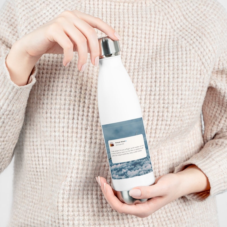 Kanye West Water Bottle on Airplane Tweet 20oz Insulated Etsy