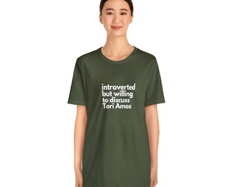 Unisex Jersey Short Sleeve Tee - Introverted but willing to discuss Tori Amos tee