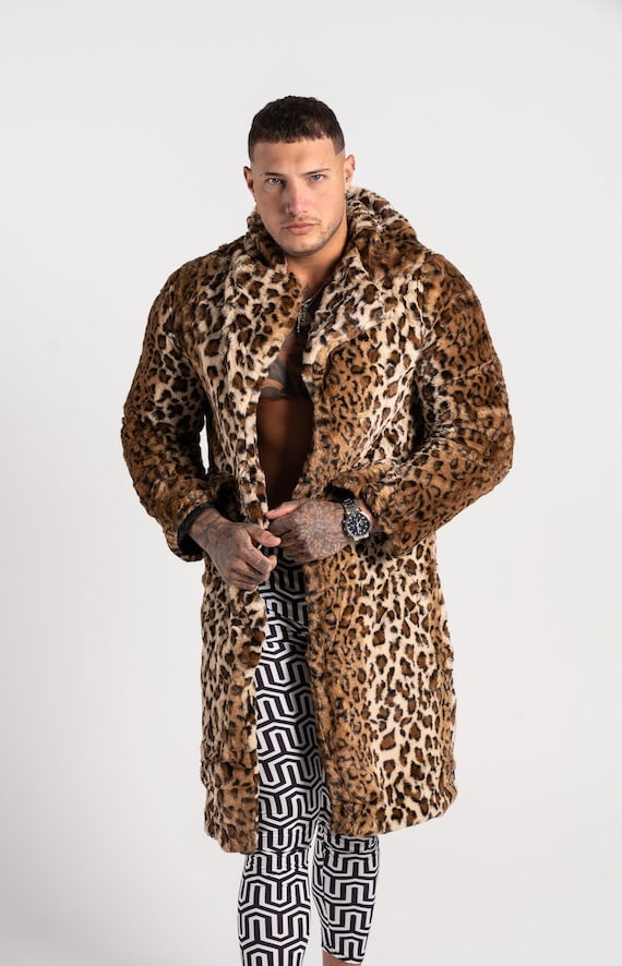 Desigualdad Hito Rancio Buy Leopard Print Faux Fur Doof Jacket Mens Faux Fur Jacket Online in India  - Etsy