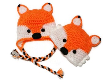 Crochet Orange Fox Hat: Handmade Woodland Animal Beanie