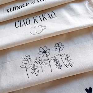 Printed shopping bag | Natural cotton bag 38 x 42 cm | Jute bag | Shopping bag with handle