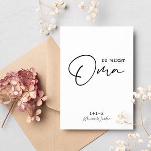 Postkarte Du wirst Oma I A6 hoch | Postkarte Geburt | Geschenkidee | Karte Oma | Karte Verkündung | Kraftpapier-Umschlag