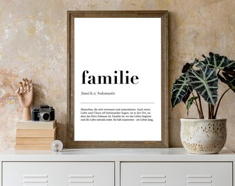 Poster Familie | 21x30cm I Familienposter I Poster Family I Geschenk Familie | Poster Geburtstag