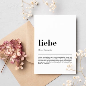 Postkarte Liebe I A6 hoch | 350g Postkartenkarton | Gastgeschenk Hochzeit | Geschenkidee | Karte Liebe | Kraftpapier-Umschlag