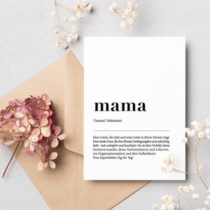 Postkarte Mama I A6 hoch | Postkarte Geburtstag | Geschenkidee Mama | Karte Hochzeit | Kraftpapier-Umschlag
