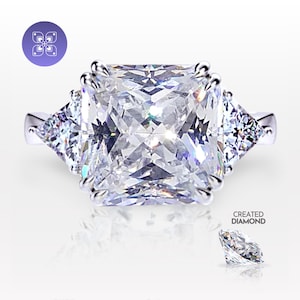THE BELLA • 10 Carat Princess Cut Lab Created Diamond Engagement Ring Wedding Ring Promise 925 Sterling Silver Gift for Her Statement Ring