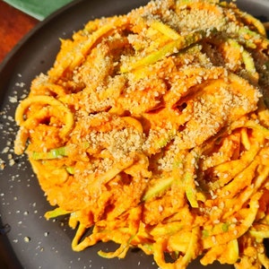Dairy-Free Cheesy Zucchini Noodles, Nut-Free VEGAN, Flavor Packed, Healthy, Delicious Meal! Quick and Easy RECIPE, Instant PDF Download!