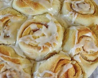 Gooey Vegan Cinnamon Rolls with Icing, Dairy-Free Recipe, Healthy Cake, Vegetarian, Printable, Digital Recipe, Dessert Recipe