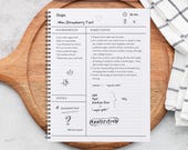 Digital Recipe Card Template – Customizable Canva Design, Instant Download, A4 and US Letter, Editable Planner, Print & Digital