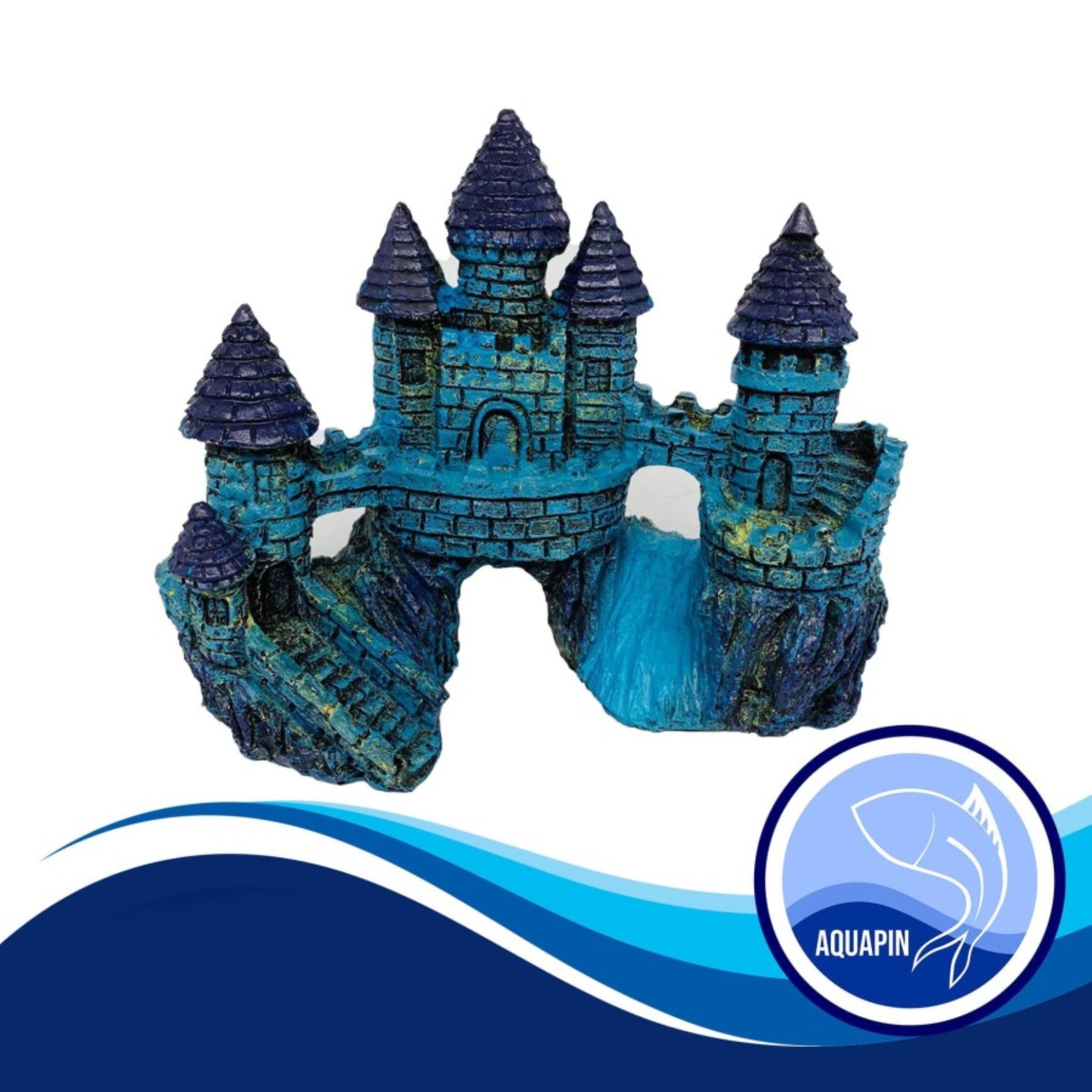Medium Blue Castle Aquarium Decoration 150B please include Etsy