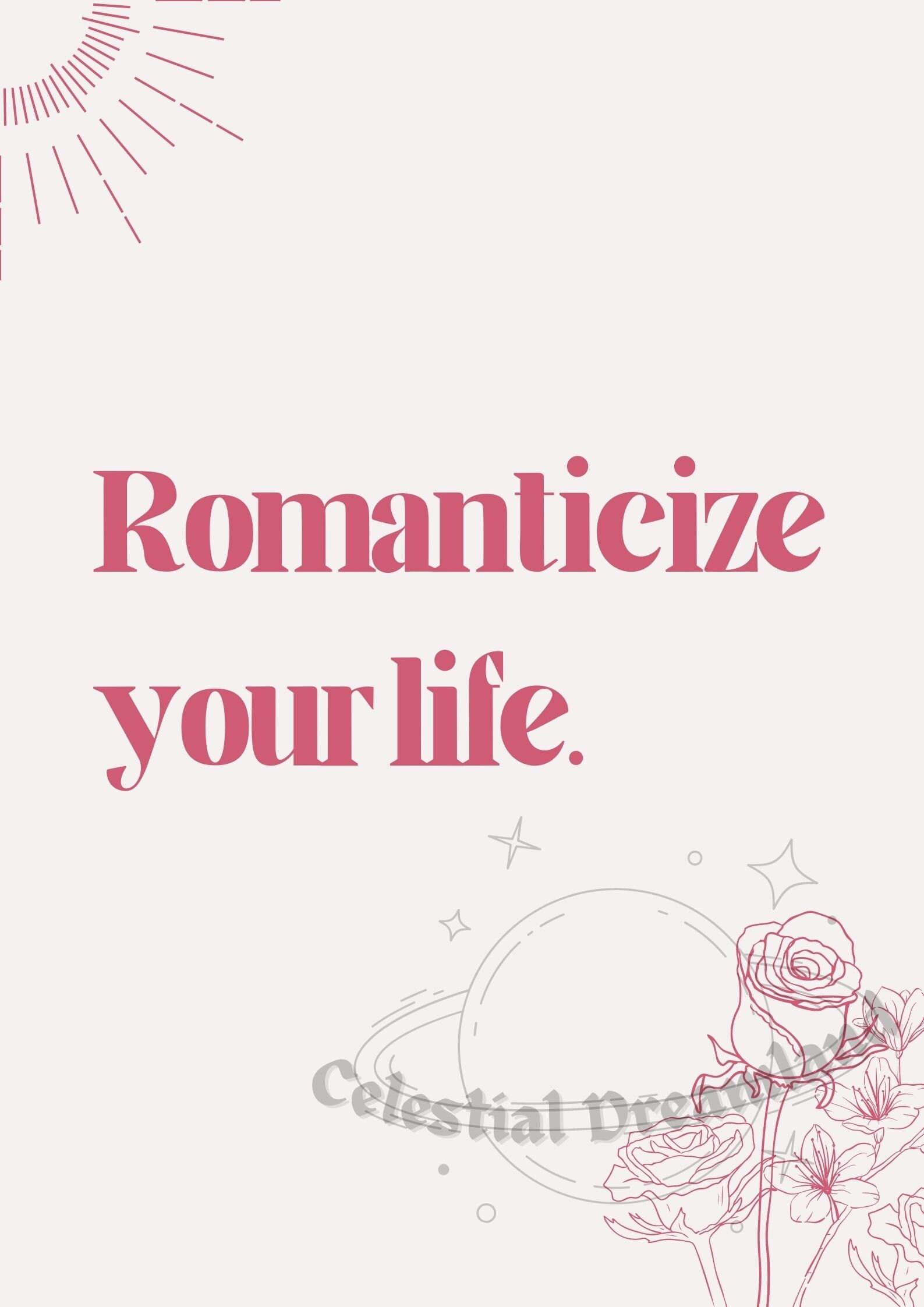 Romanticize your life art print home decor wall art Etsy