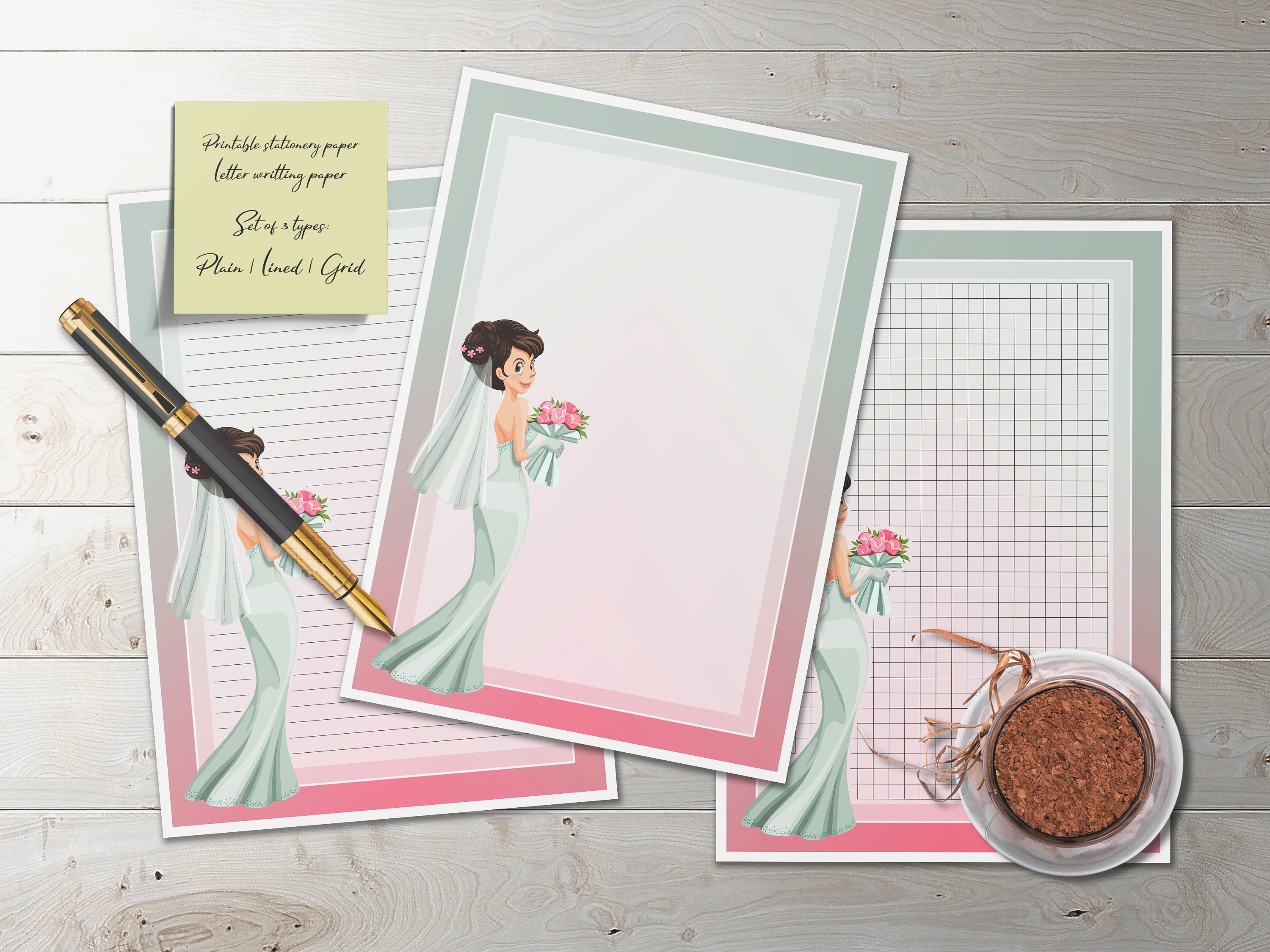 Printable Stationery Paper For Girls Digital Letter Writing | Etsy