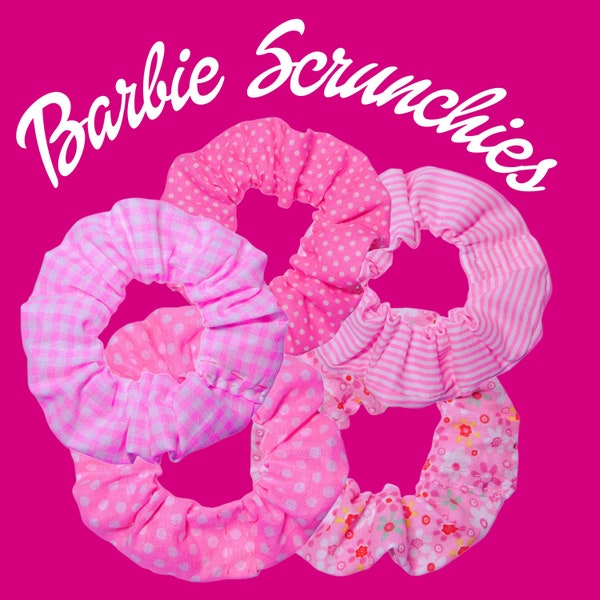 Barbie Movie Inspired Scrunchies | Barbie Scrunchies | Barbie Halloween Costume | Pink Scrunchies (LOW IN STOCK)