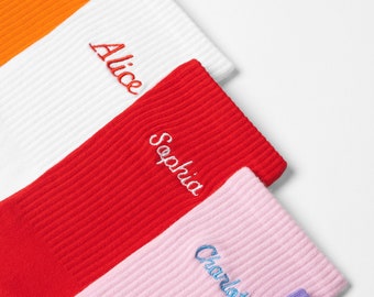 Custom Embroidered Name Socks: Made in Britain Cotton Crew Socks