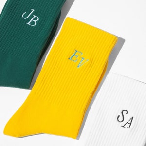 Socks with personalised embroidered initials