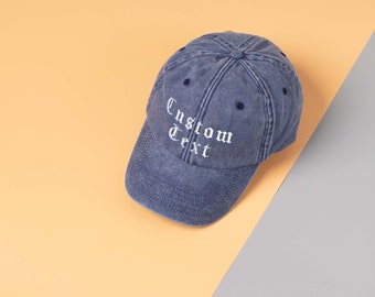 Custom Embroidered Vintage Cap: Personalized Text, Cotton Snapback