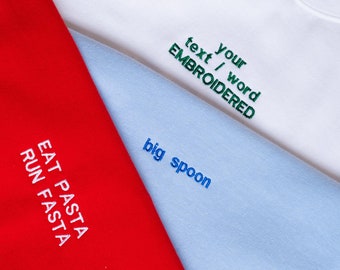 Sudadera personalizada - Jersey personalizado unisex con su texto bordado - Sudadera personalizada para hombres y mujeres - Suéter acogedor súper suave