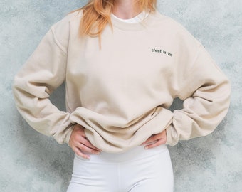 Custom Embroidered Sweatshirt, Unisex Personalised Soft Pullover, Premium Text Embroidery on Left Chest, personalized winter jumper hoodie