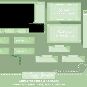 ANIMATED Cute Twitch Stream Package!! Cozy Garden / Aesthetic / Custom / Plants / Streaming Setup