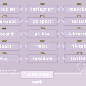 Cute Twitch Panels!! Cute Angel / Aesthetic / Custom / Angel Wings / Angel / Streaming Panels / Purple