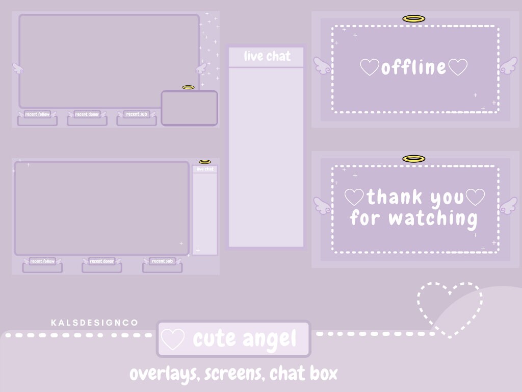 ANIMATED Cute Twitch Stream Package!! Cute Angel / Aesthetic / Custom ...