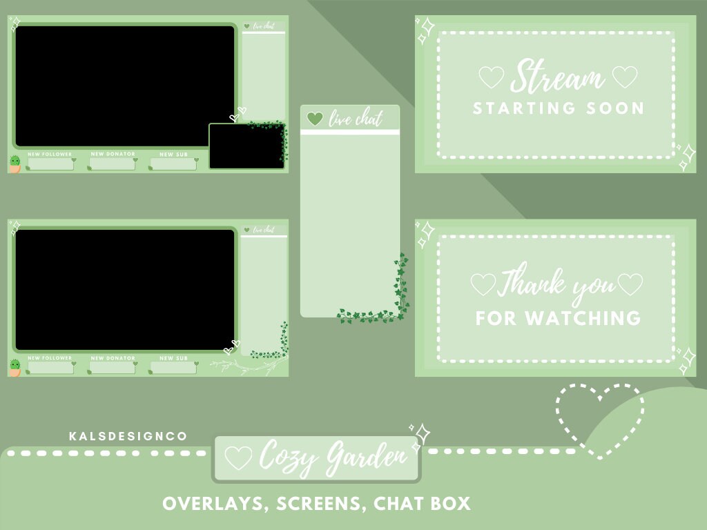 ANIMATED Cute Twitch Stream Package!! Cozy Garden / Aesthetic / Custom ...