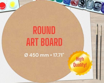 Tablero de arte redondo de 45 cm, tablero de MDF circular en blanco para pintar, lienzo perfecto para colgar en la pared, uso también para manualidades y decoración