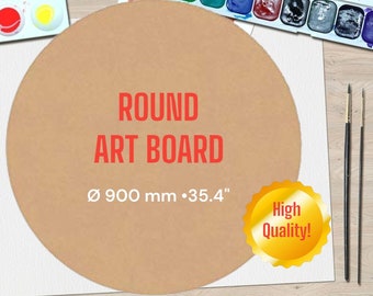 Tablero de arte de 90 cm de círculo GRANDE en blanco, MDF Canva perfecto para colgar en la pared, tablero para pintar, manualidades y decoración
