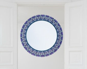 Décoration murale miroir 100 cm, grand miroir rond, miroir de chambre élégant