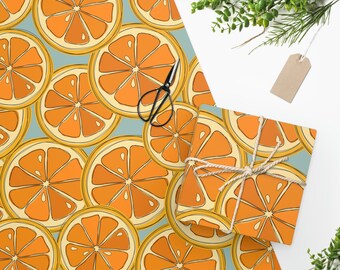 Orange Citrus Wrapping Paper - Etsy