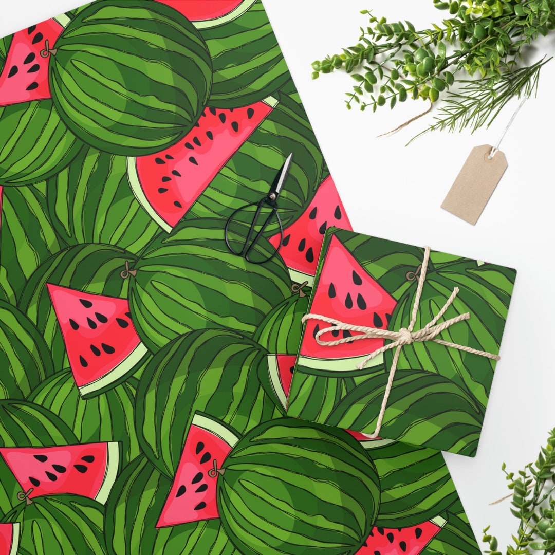 Watermelon Wrap Paper Watermelon Wrapping Paper Watermelon Etsy