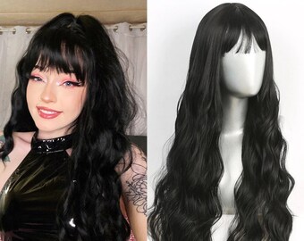 black wig etsy